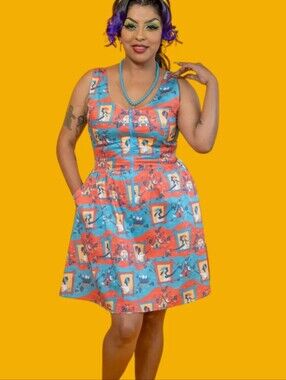 Blue Platypus Clothing Brownstone Betties Fit & Flare Midi Dress 1X